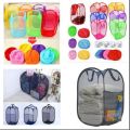 New Laundry Hamper Mesh Fabric for Ventilation Fold able Storage Pop up Clothes Basket.. 