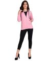 Sharrys Womens Zipper Hoodie Plain Pullover Front zip up Kangro Pocket Hoddie New arrivals Girls Casual Winter Wear ( Baby Pink ). 