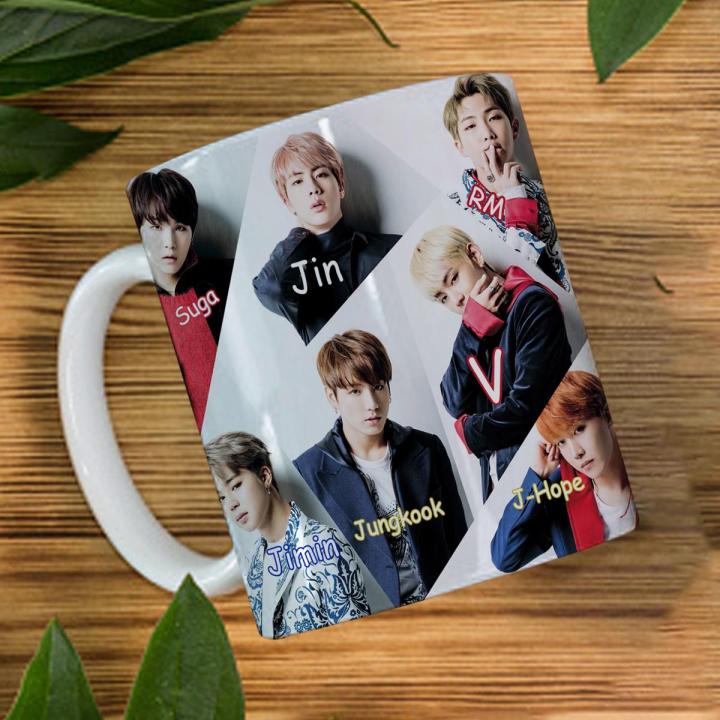 BTS Mug for Army 7 Member Kpop Ceramic BT21 Cup (Printed)