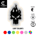CARBON.(C) Punisher Skull Led WALL NIGHT LIGHT , Skull Led Sign Wall Decor, Home Decor, Birthday Gift, Halloween Gift, Burning Skull Wooden Wall Art, Man Cave Sign GAMMING ROOM DECOR, GAMING ROOM. 