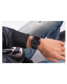 Guess Mens Black Stainless Steel Case Black Dial Black Genuine Leather-Silicone Band Watch-GW0500G2. 
