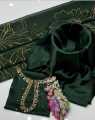 Queens Clothing Store – 3 pc unstitched fancy dress for women – Shamoz Silk Embroidered Shirt & Trouser with Organza Brush Pant Work Dupatta. 