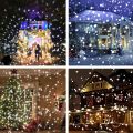 Snowfall LED Lights IP65 Waterproof Mini Christmas Snowflake Projector Lamp Indoor Outdoor New Year Decoration Light with RF Remote & Timer(High Brightness). 