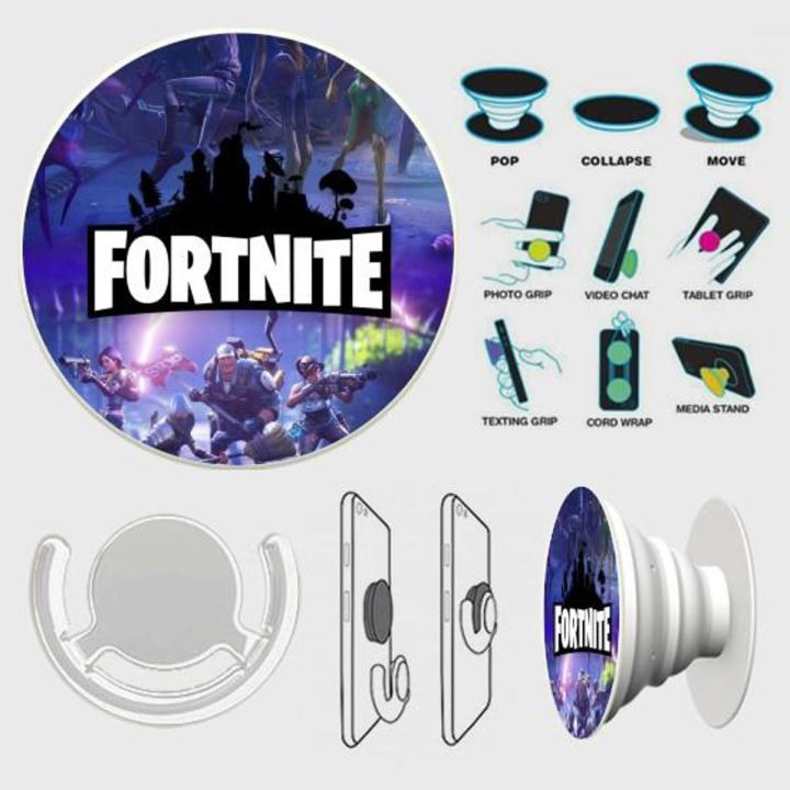 Popsocket Phone Grip With Free Mount Adapter - Fortnite Warrior - PopSocket White - SKINLEE-528-3-1