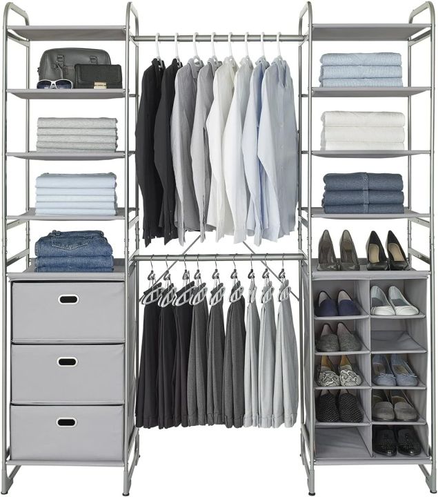 Garments organizer, Shelf Clothes Hanging Organizers Pant Organizers Holder Wardrobe Section Storage Closet Organiser Shoe Clothes Garment, Versa System Wall Mount Shelf and Cubby Tower, Neatfreak UK Top Brand