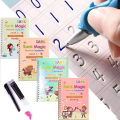 (Set Of 4) Sank Magic Book + Magic Pen Practice Copybook For Montessori Kids Handwriting Calligraphy. 