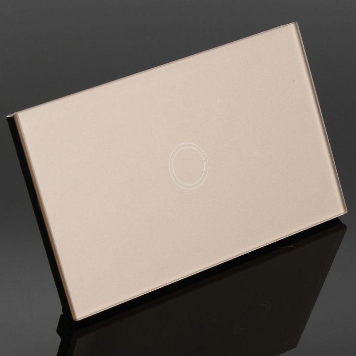 AC 110V-240V 1 Way 1 Gang Crystal Glass Panel LED Light Smart Touch Screen Wall Switch