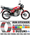 Wheel Stickers for SUZUKI GS-150 Rim Reflector Tape Motorcycle Decals Graphics 17". 