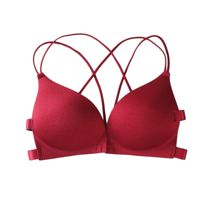Front buckle Closure Wire Free Women Bra Padded Bralette Gather Push Up Seamless Soft Bra Underwear Bras
