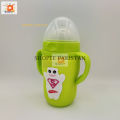 Special Wide Neck Diameter Glass Milk Bottle 240ml for Kids Babies Drip Feeder with Straw Silicone Cover Anti-fall Baby Feeding Bottle 8 fl oz. 