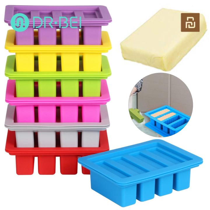 Durable Butter Mold Food-grade Silicone Butter Mold with Airtight Lid Homemade Butter Making Mould for Refrigerator Storage Kitchen Supplies