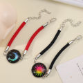 Luminous Sun Moon Braided Bracelets For Lovers Adjustable Couple Bracelets Fashion Valentine's Day Jewelry Girlfriend Gifts. 