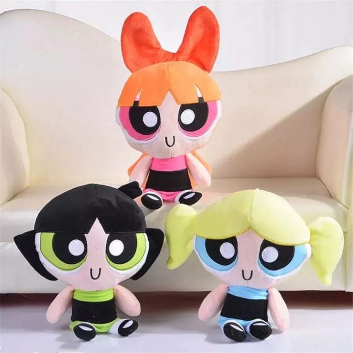Plush Cute The Powerpuff Girls Figure Plush Stuffed Doll Blossom Buttercup Bubbles 10Inch