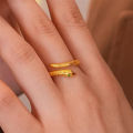 1pcs y2k Snake Ring For Women Punk Open Adjustable Zircon Eye Snake Rings Jewelry Gift. 
