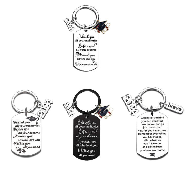 Stainless Steel Graduation Keychain Motivational Quote Inspirational Keyring 2024 Graduate Gift for Graduation Present High School Senior College Graduate Sister Gift Brother Gift