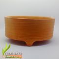 clay bonsai tray/pot with legs unique round lines design |1 pcs. 