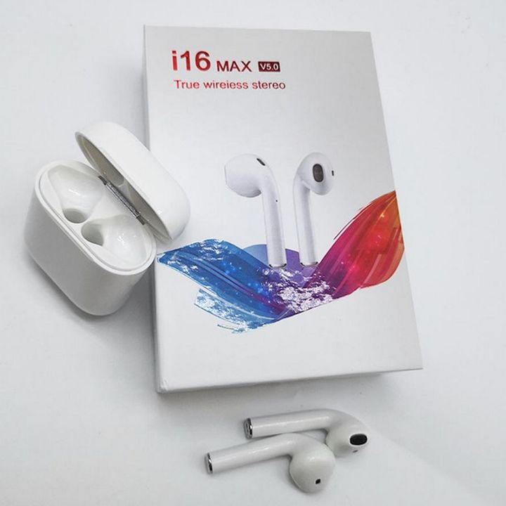 i16 MAX pods tws  Wireless Twins Bluetooth Earbuds Original Highly Battery Timing I16 max Airpods_Bluetooth Smart devices i16 Max-White