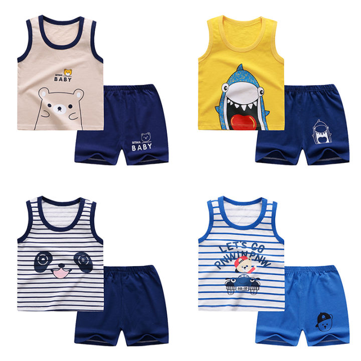 Yfashion%20ldren's%20Summer%20Cotton%20Vest%20Shorts%20Set%20Boys%20And%20irls%20Baby%20Sleeveless%20Suit%20ldren's%20Clothing%20-%20Image%205