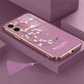 Casing For OPPO A76 4G A36 4G A96 4G Luxury Beautiful mapies with flower Camera Protection Phone Case Plating Edges Silicone Soft Cover With Free Lanyard. 