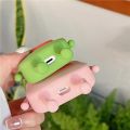 Airpods Pro Case, Pink Frog Silicone Protective Cases Cover Skin for Girls Women Men (Light Pink). 