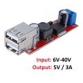 1/3 pcs LM2596 Double USB Car Charger Module 5V 3A DC to DC Step Down Voltage Converter Mobile Charger  by Electrica. 