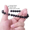 Black stone hand beats bracelet for men. 