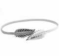 Elegant Leaf Style Adjustable Kamar Band Belt for Girls - Silver/Gold. 