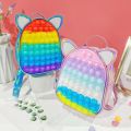 Pop It Backpacks Fidget Cartoon Ears School Bag Children's Cartoons Backpack for Boys and Girls Kindergarten Push Bubble Shoulder Bags Toy. 