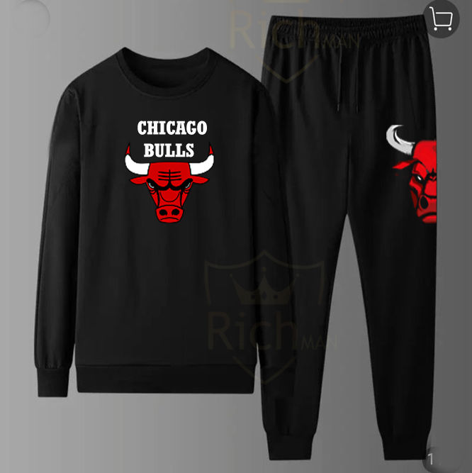 Chicago BULLS Tracksuit For Men and Women with Warm Fleece Sweatshirt and Trouser 2 piece and New Arrival BLack Daraz.pk