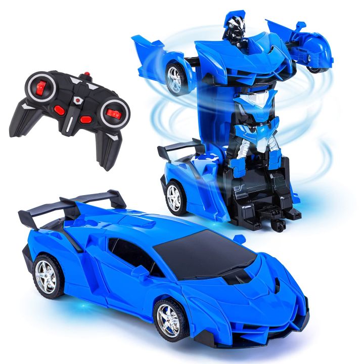 Rechargable Remote Control Transformer Robot Car Toy For Kids-multicolors