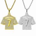 HNSP Cristiano Ronaldo 7 Messi 10 Jersey Full Zircon Pendant Chain Necklace For Men Boy Soccer Fans Hip Hop Jewelry accessories. 