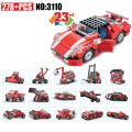Decool: Architect Creator - 23 in 1 - 278 Pieces Red Super Speedster Race Car Building Blocks Set - 3110. 