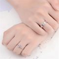 Couple Rings Copper Zircon Fashion Men Women Imported Silver. 