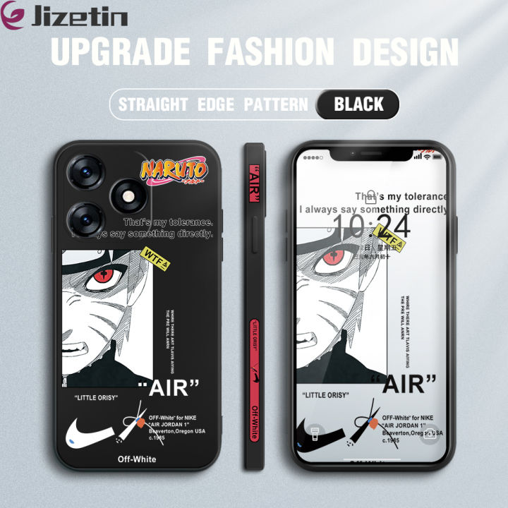 Jizetin for Tecno Spark 10 / Spark 10C Back Cover Anime Uzumaki Naruto Design Side Pattern Silicone Phone Case Square Camera Protective Phone Cases