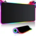 RGB Gaming Mouse / Keyboard Pad Large XXL Size - Extended Led Soft Cloth Mousepad Mat with Non-Slip Rubber Base & 14 Lighting Modes for Gamers, PC Computer, Laptop, Office - (800×300×4mm) -  RGB Gaming Mouse Pad – Illuminate Your Gaming Setup  - mouse pad. 