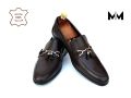 Pure Leather Shoes For Men - Color  Dark Brown. 