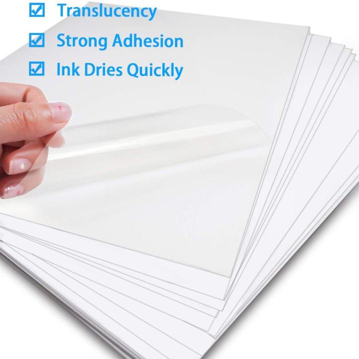 Transparent Sticker Paper A4 Size Pack of 20 Sheets for Inkjet Printers