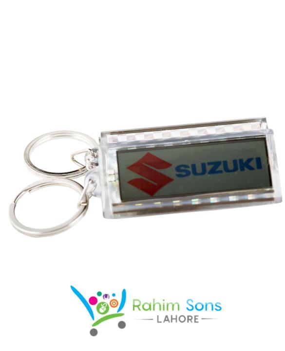 RS High Class Solar Charging Key Chain Suzuki Logo with Metal Ring