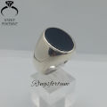 Natural Black Aqeeq Ring , Black Onyx Ring , Black Agate Stone Ring For Men. 