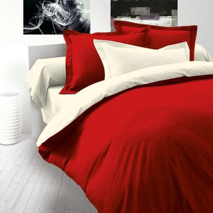 Beddy's Studio Pure Cotton Plain Solid Red & White Color Quilt Cover Set | Single & King Size Bed Duvet Cover | Comforter | Blanket | Razai Cover