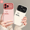 Couples Cute NICE Smile Simple Case For Realme 11 5i C53 C25 C15 C35 6i 8i 5 C25Y C20 C12 C55 C11 C17 C51 C33 C21Y C21 C30 C20A C31 C25s Contrast Window Lens Frame Fashion Solid Color Cover. 