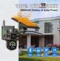 WiFi Solar Dual Lens 8MP 4K Security Camera 10X Zoom Outdoor Wireless CCTV Smart Motion Detection Auto Tracking Night Vision Waterproof 8000mAh Battery Backup IP Cam for Home Garage Shop Office. 