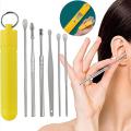 Ear Wax Cleaning Kit, 6 Pcs Ear Pick Tools, Wax Removal Kit, Ear Cleaning Tool Set, Spring Earwax Cleaner Tool Ear Wax Remover, Reusable Ear Cleaner for Children and Adult. 