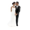 Bride Groom Black Skin Figurine Wedding Cake Topper Decoration Doll Marry Supply. 