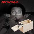 Scare Box Wooden Prank Trick Scaring Toy Spider Toys April Fool's Day gift Halloween Surprise Box. 