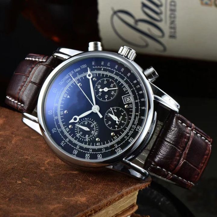 Led Zeppelin Three-eye Run Seconds Multifunctional Timing Business Leisure Quartz Men's Watch Wrist Watch