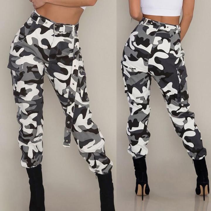 MissFortune Womens Camo Cargo Trousers Casual Pants Military Army Combat Camouflage Pants
