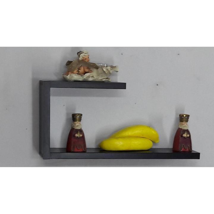1 PIECE WALL HANGING SHELF HOOK STYLE BLACK