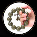 Sichuan Phoebe Sheareri Submerged Wood Bracelet Ebony Old Materials Cat Eyes Full of Gold Silk Beads Men and Women Bracelet for Couple. 