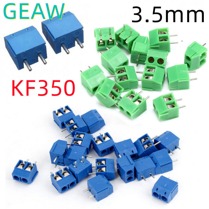 50pcs Kf350-2p 3p 3.5mm 300v 10a Pitch 2 3 Pin Spliceable Plug-In Screw Terminal Block Connector For 24-18 Awg Cable Kf350
